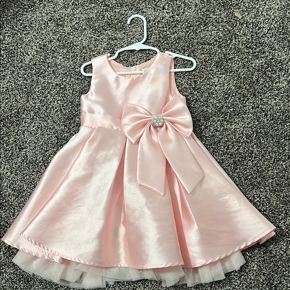 Elegant Pink Kids Dress with Bow